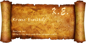 Kranz Euniké névjegykártya